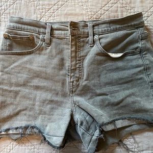 Madewell high rise denim shorts, gray, size 28